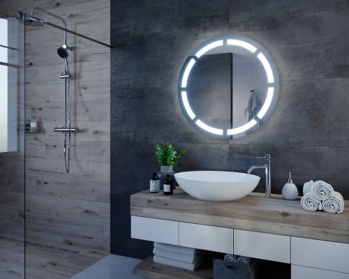 Specchio per parete con azzura luce Artalo C2