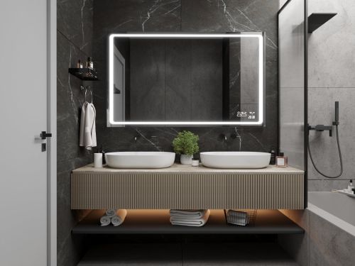 Specchio per bagno con mensola M6 premium 